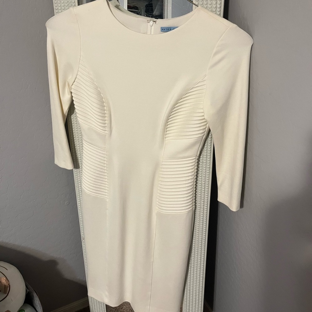 ANTONIO MELANI Cream Long Sleeve Dress